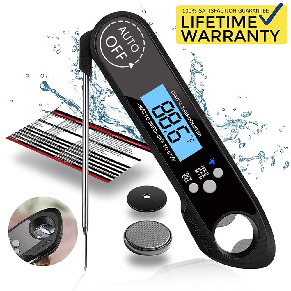 AIRMSEN Wireless Meat Thermometer, Smart Bluetooth Meat Thermometer with  195ft Wireless Range